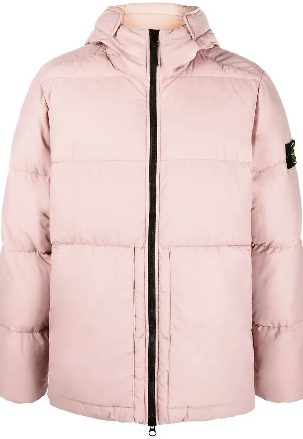 Stone Island puffjacka med kompassmärke - Rosa