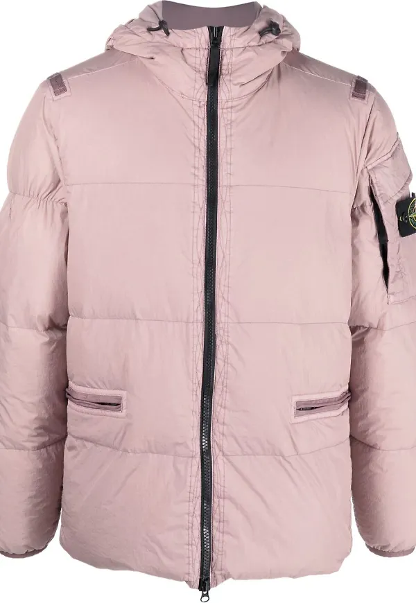 Stone Island puffjacka med kompassmärke - Rosa