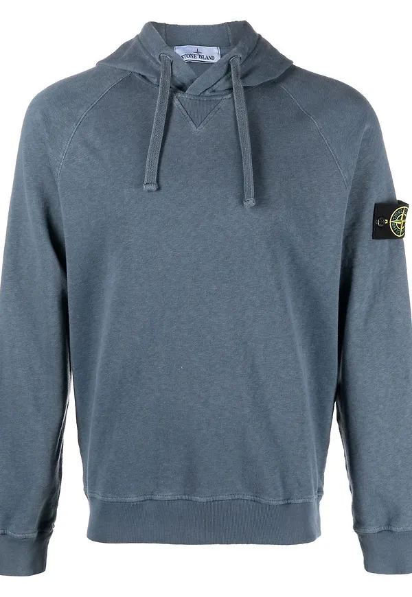 Stone Island pullover-hoodie med dragsko - Blå