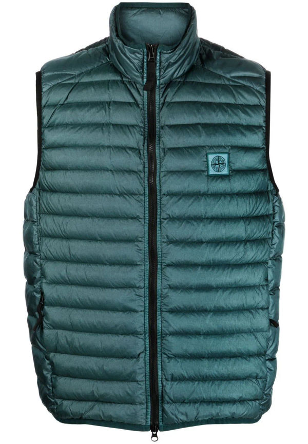 Stone Island quiltad väst med kompassmärke - Grön