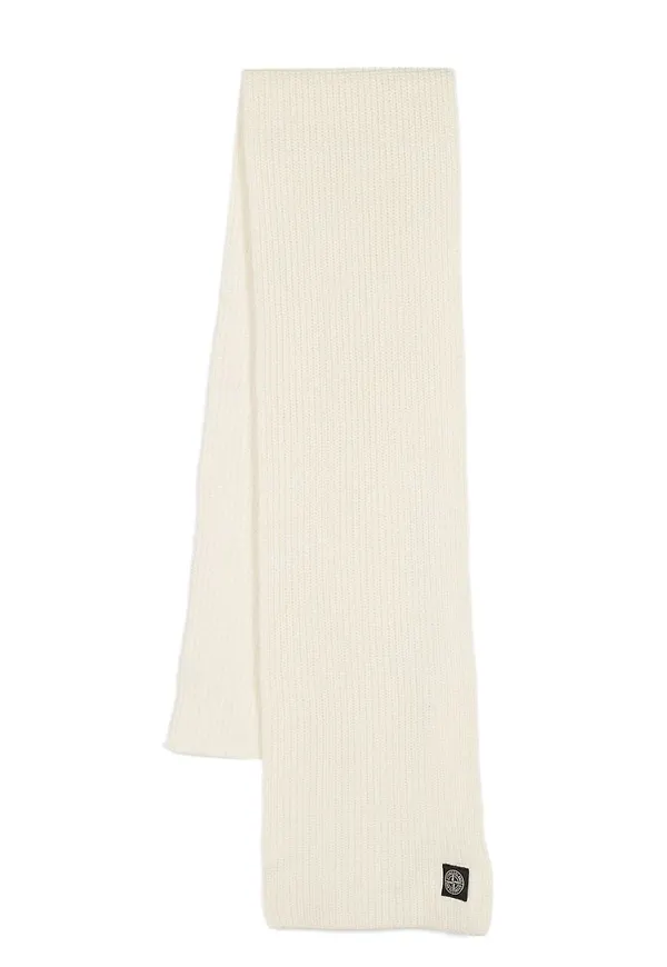 Stone Island ribbad halsduk - Vit