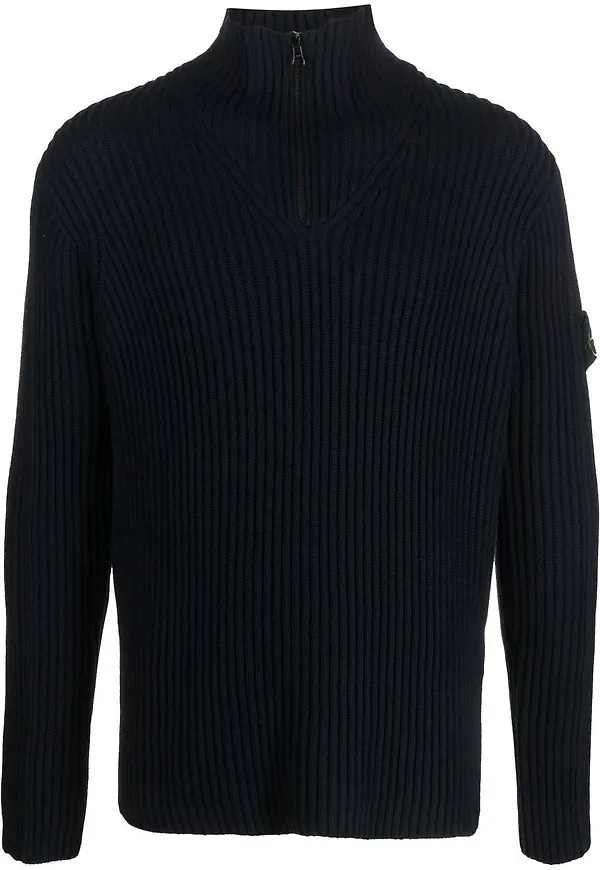 Stone Island ribbad ylletröja - Blå
