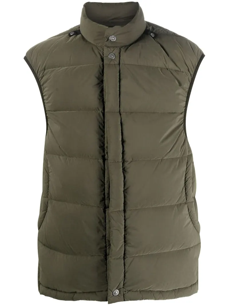 Stone Island Shadow Project ärmlös vadderad jacka - Grön