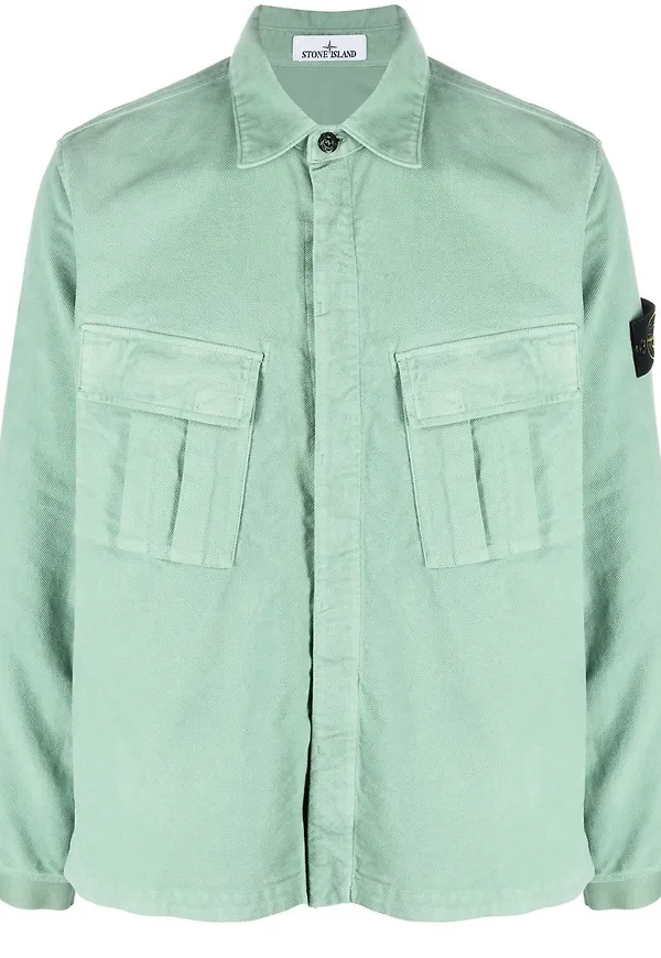 Stone Island skjorta med logotypmärke - Grön