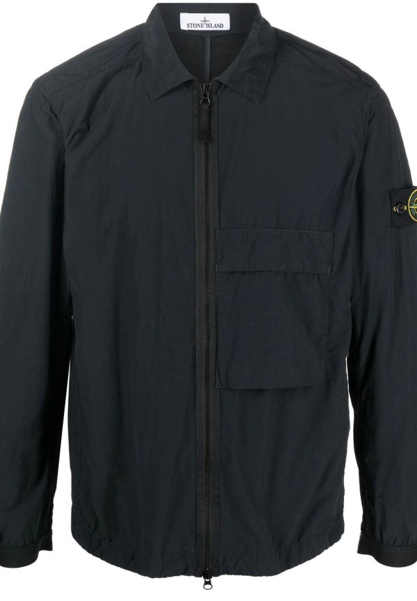 Stone Island skjortjacka med kompassmärke - Svart