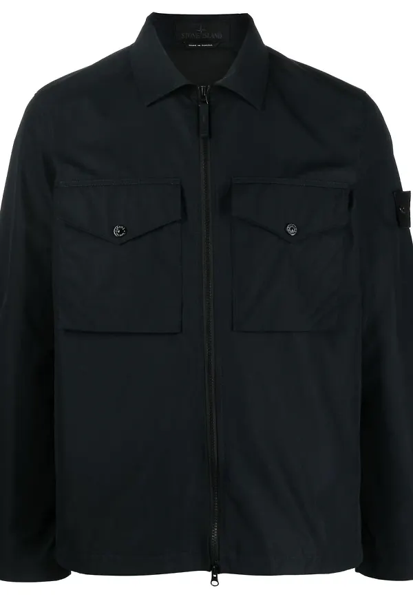 Stone Island skjortjacka med kompassmärke - Svart