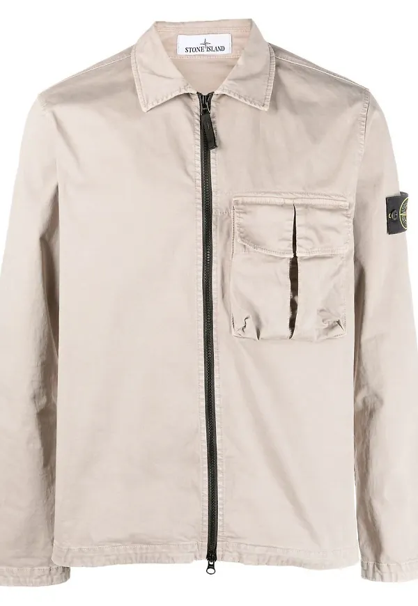 Stone Island skjortjacka med logotyp - Neutral