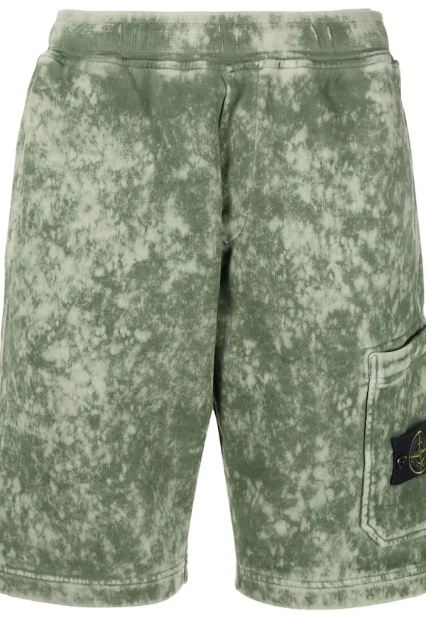 Stone Island stentvättade träningsshorts - Grön