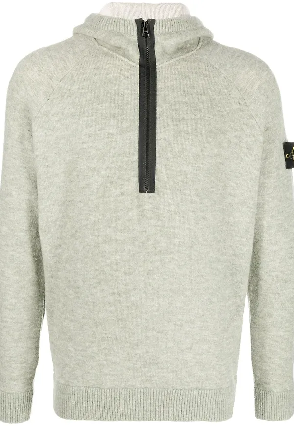 Stone Island stickad hoodie - Grön