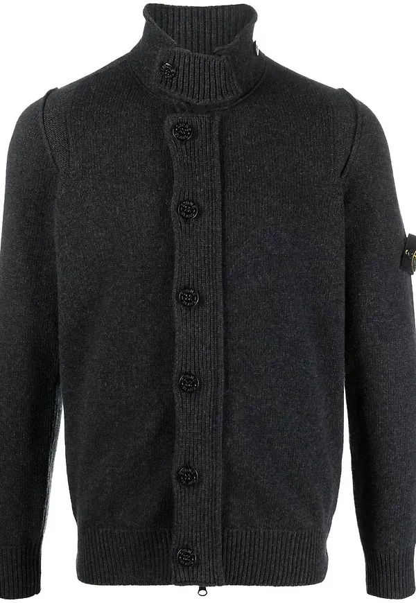 Stone Island stickad kofta - Grå