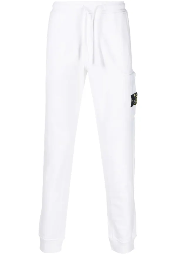 Stone Island sweatpants med kompassmärke - Vit