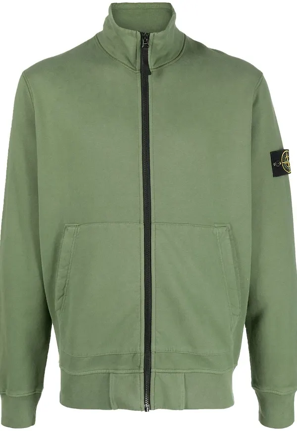 Stone Island sweatshirt med dragkedja - Grön