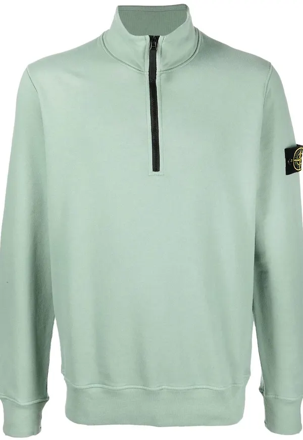 Stone Island sweatshirt med dragkedja - Grön