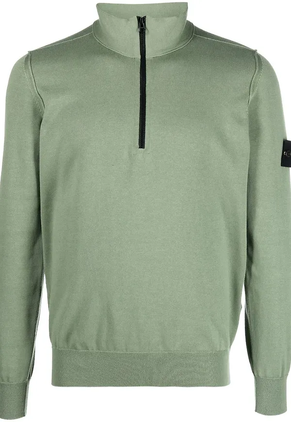 Stone Island sweatshirt med dragkedja - Grön