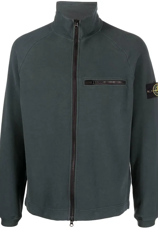 Stone Island sweatshirt med dragkedja - Grön