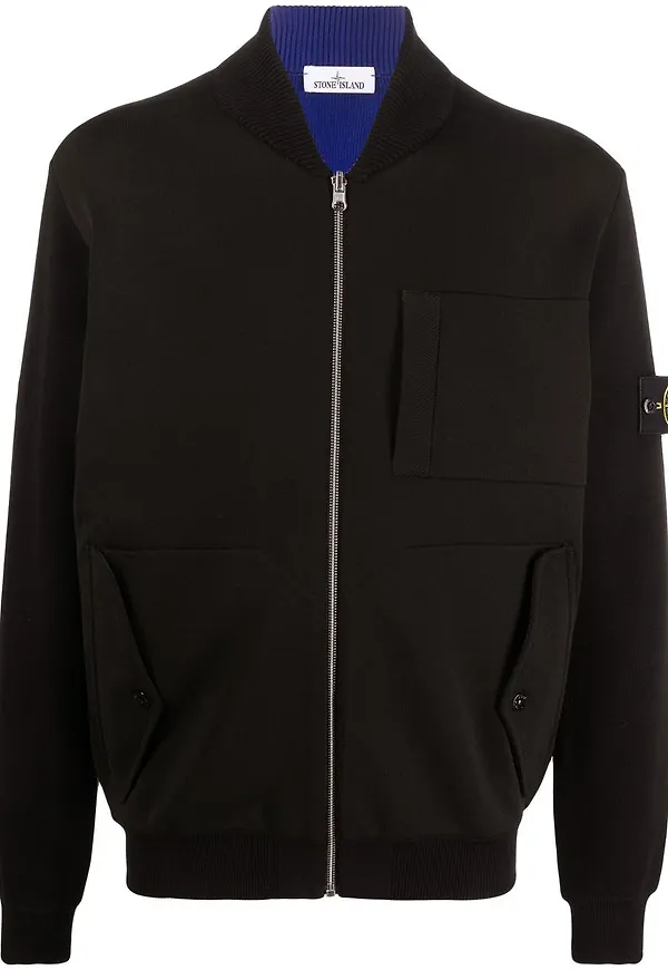 Stone Island sweatshirt med dragkedja - Svart