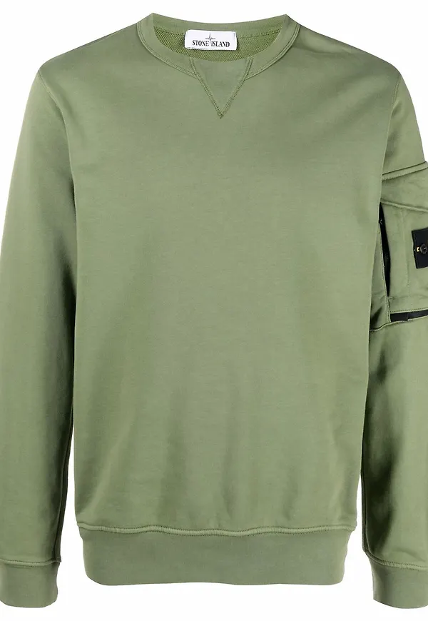 Stone Island sweatshirt med kompassmärke - Grön
