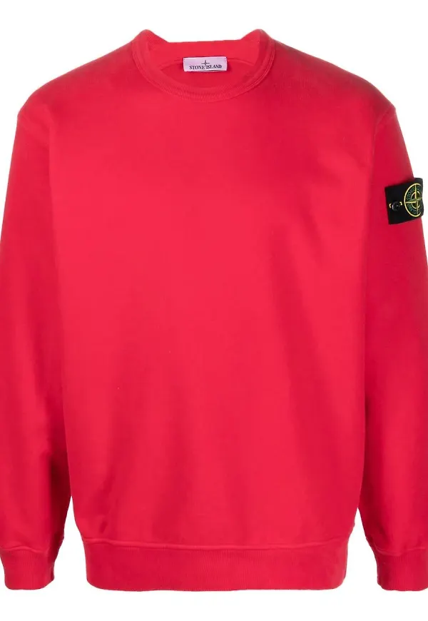 Stone Island sweatshirt med kompassmärke - Röd