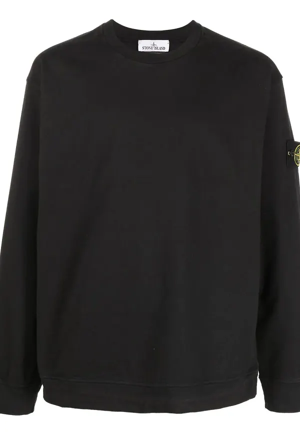 Stone Island sweatshirt med kompassmärke - Svart