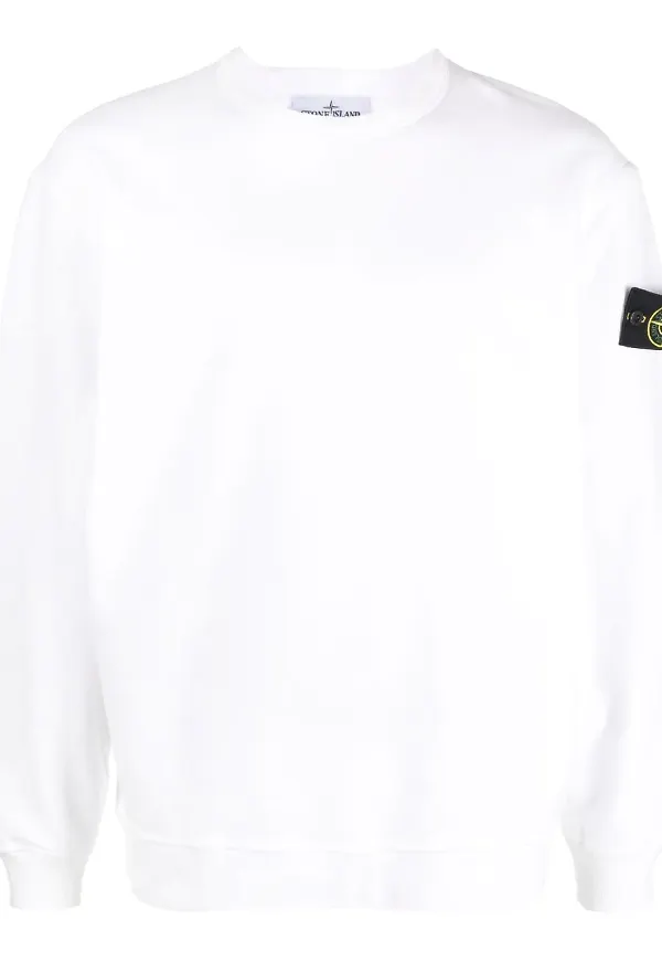 Stone Island sweatshirt med kompassmärke - Vit