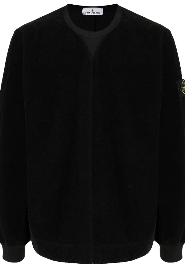 Stone Island sweatshirt med märke - Svart