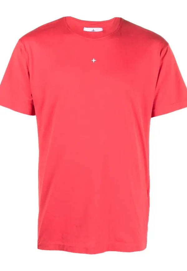 Stone Island t-shirt med brodyr - Röd