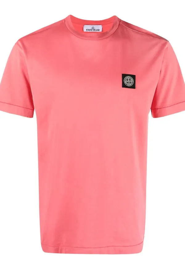 Stone Island t-shirt med kompassmärke - Rosa