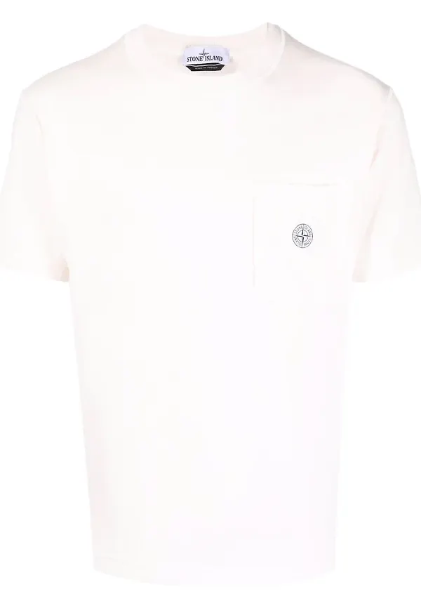 Stone Island t-shirt med kompassmärke - Rosa