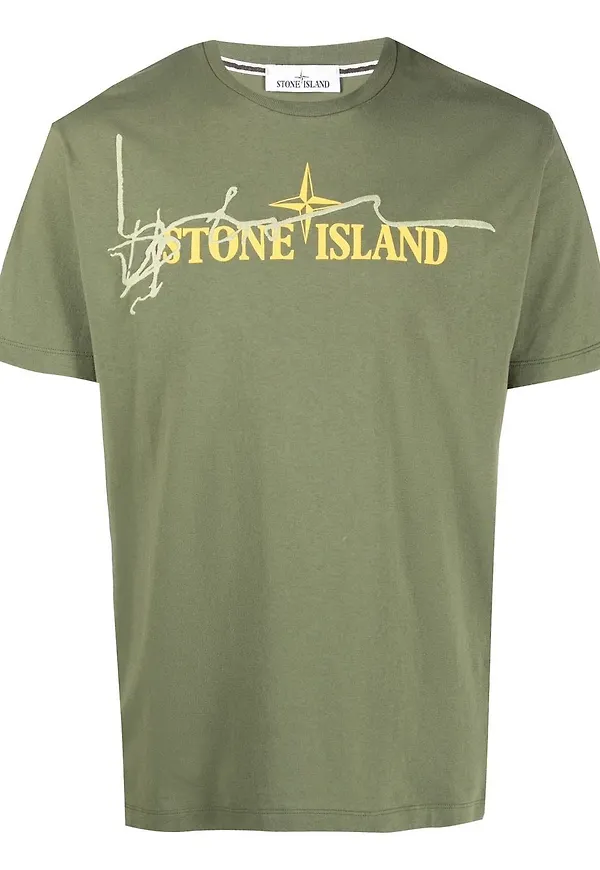 Stone Island t-shirt med logotyp - Grön