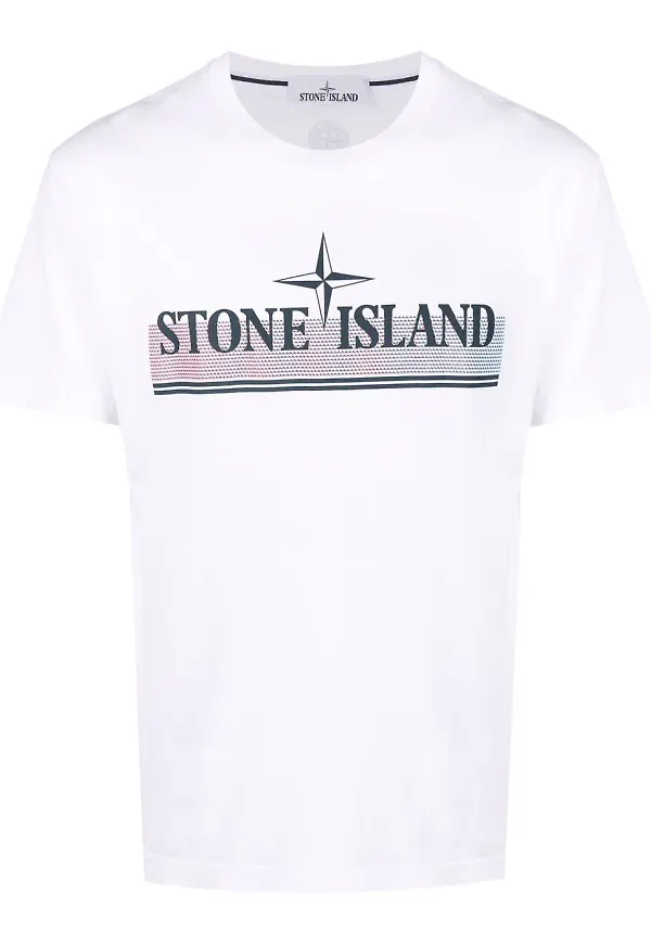 Stone Island t-shirt med logotyp - Vit