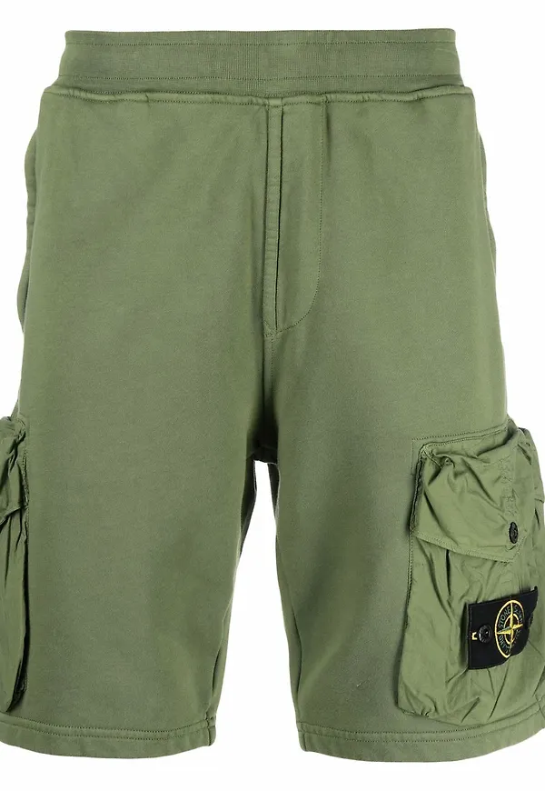 Stone Island träningsshorts med kompassmärke - Grön
