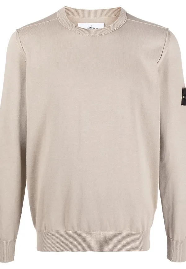 Stone Island tröja med armmärke - Neutral