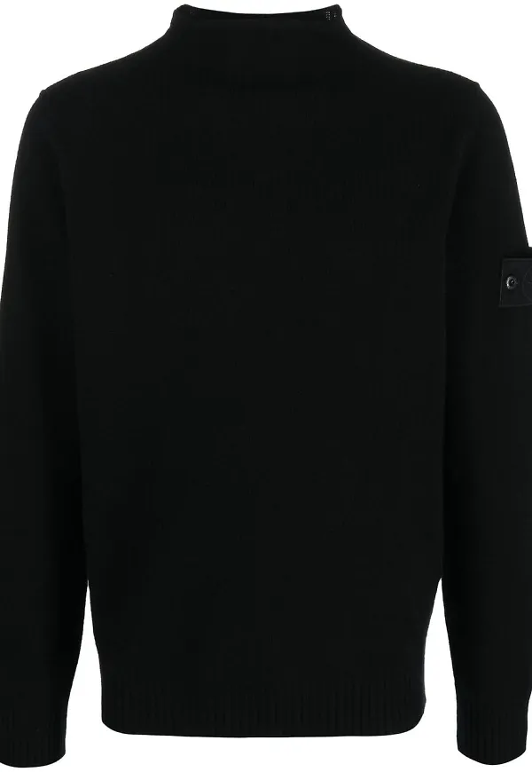 Stone Island tröja med halvpolokrage - Svart