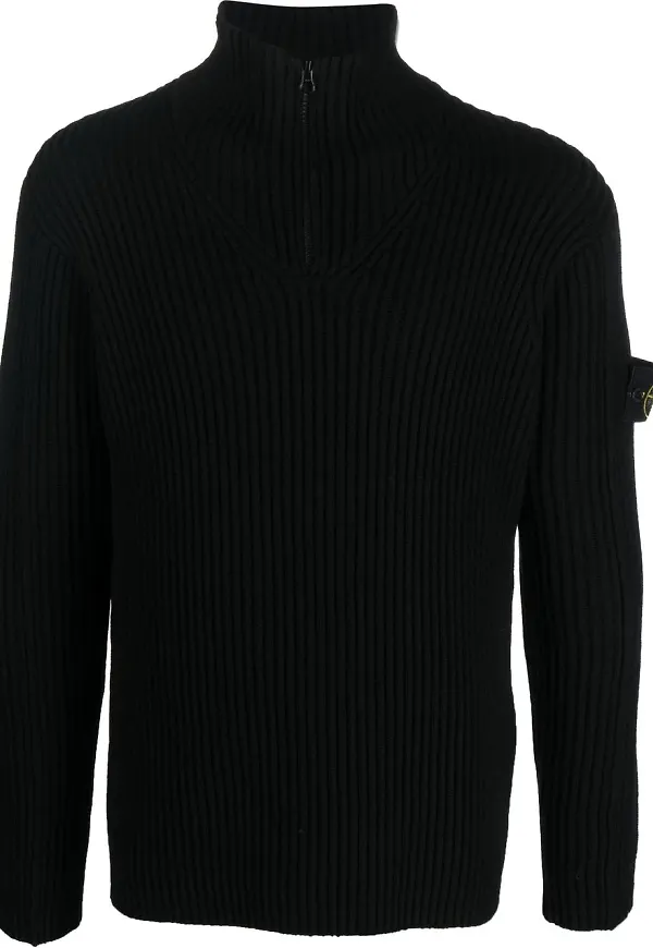 Stone Island tröja med kompassmotiv - Svart