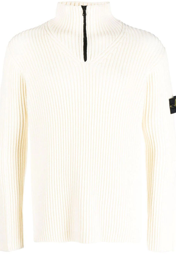 Stone Island tröja med kompassmotiv - Vit