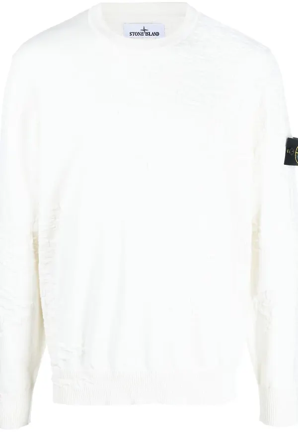 Stone Island tröja med kompassmotiv - Vit