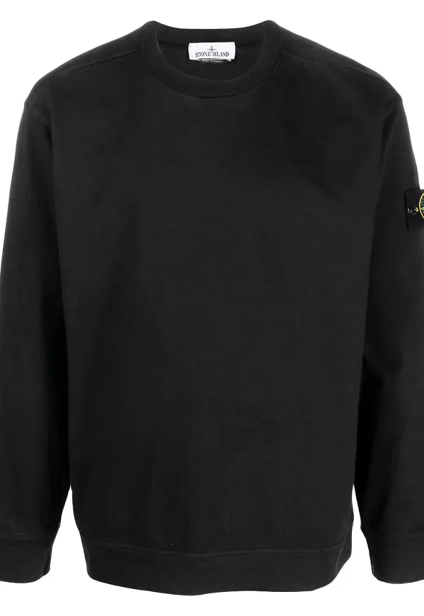 Stone Island tröja med kompassmärke - Svart