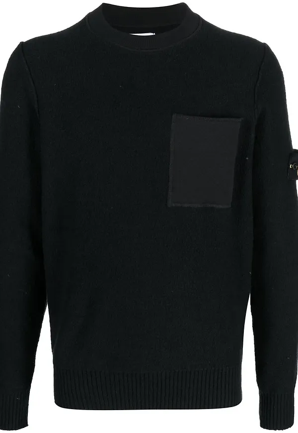 Stone Island tröja med kompassmärke - Svart