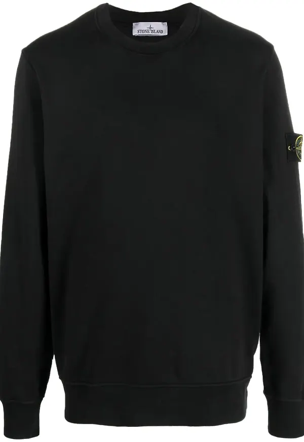 Stone Island tröja med kompassmärke - Svart