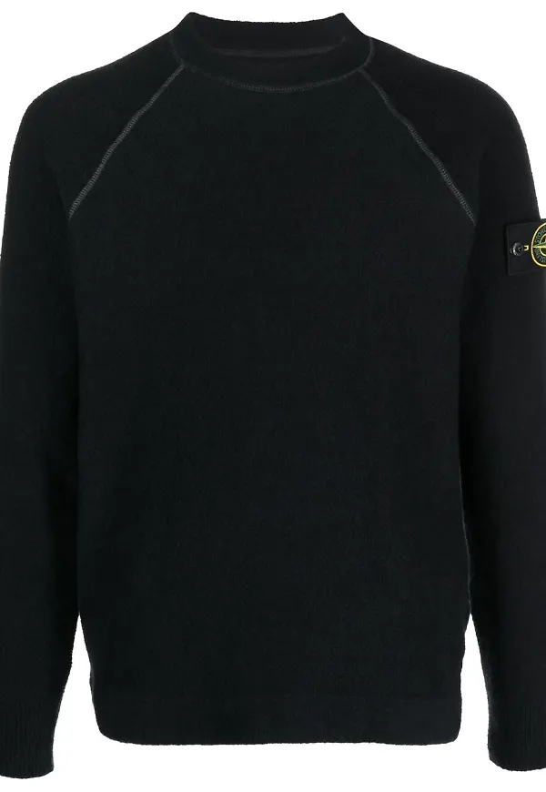 Stone Island tröja med kompassmärke - Svart