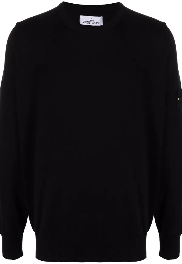 Stone Island tröja med kompassmärke - Svart