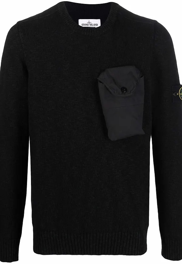Stone Island tröja med kompassmärke - Svart