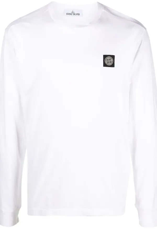 Stone Island tröja med kompassmärke - Vit