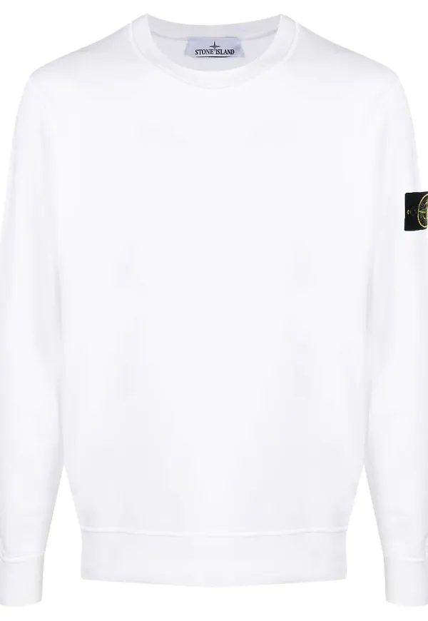 Stone Island tröja med kompassmärke - Vit
