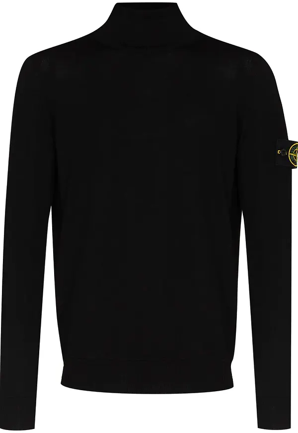 Stone Island tröja med rullkrage - Svart