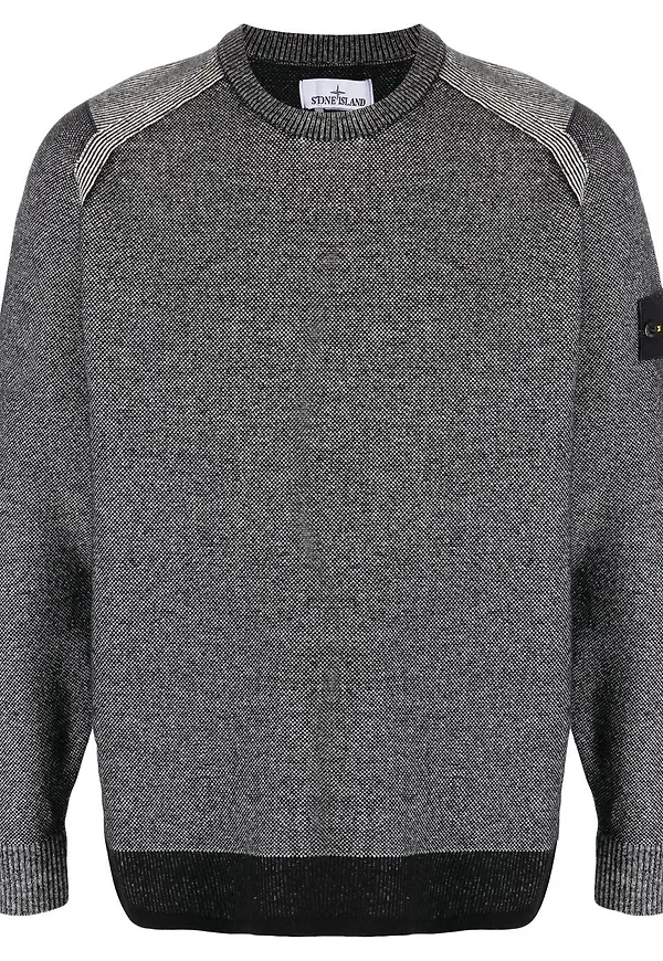 Stone Island tröja med rundad hals och logotypmärke - Vit
