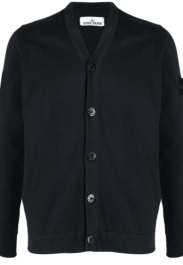 Stone Island v-ringad kofta - Blå