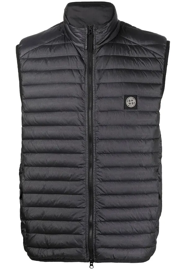 Stone Island vadderad dunväst - Svart