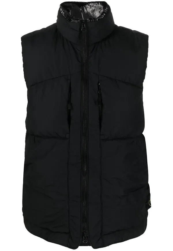 Stone Island vadderad dunväst - Svart