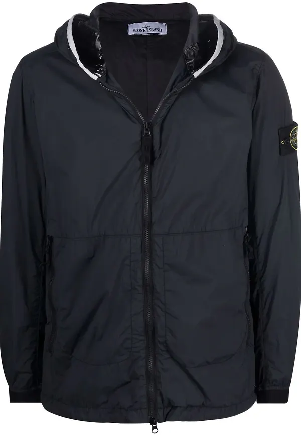 Stone Island vadderad jacka med logotyp - Svart